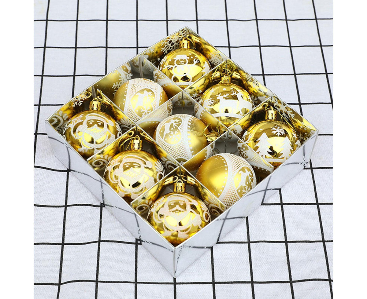 Xmas Ball Pendant Shiny Painted Balls-Golden