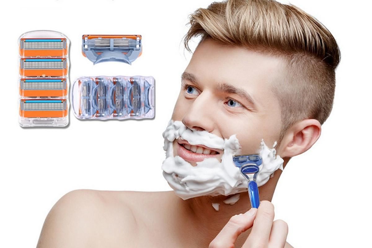 2 Sets of 4 Pcs Replacement 5 Blades Razor Blades for Men Razor Refills for Gillette