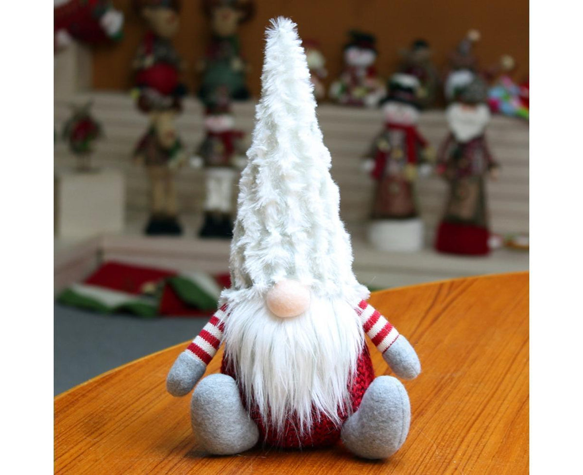 Nordic Handmade Plush Xmas Santa Gnome Doll Home Ornament Party Holiday Decor-Red