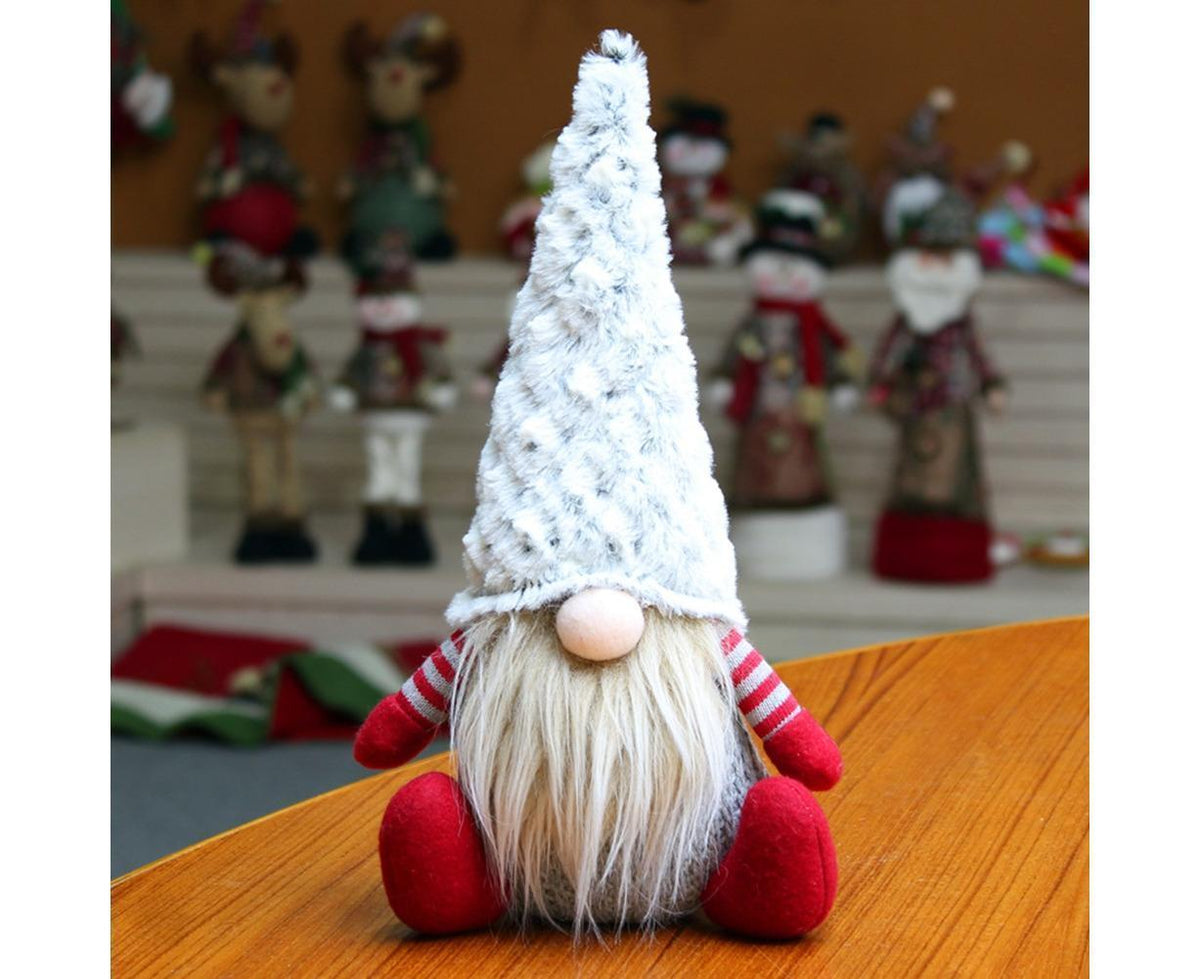Nordic Handmade Plush Xmas Santa Gnome Doll Home Ornament Party Holiday Decor-Red