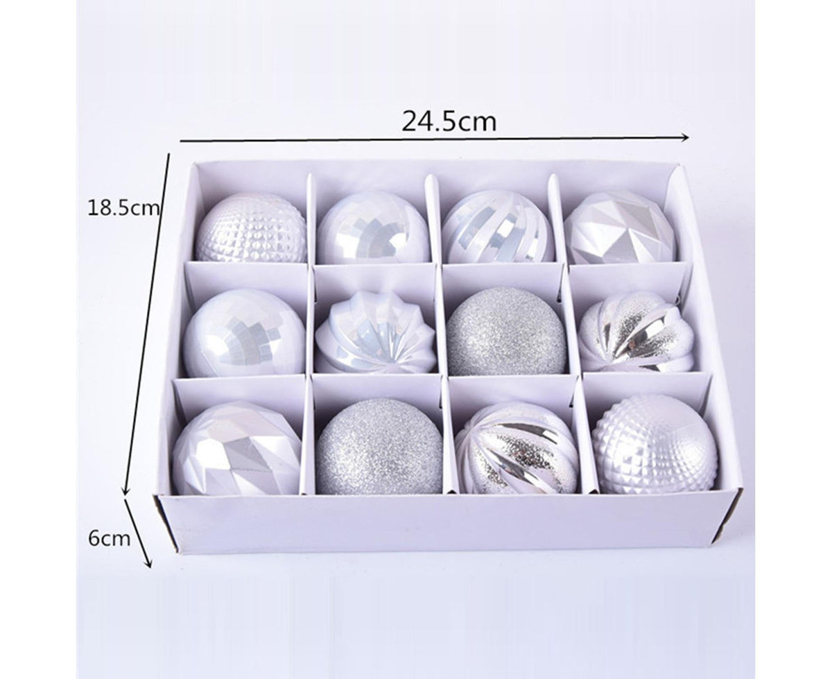 12Pcs Xmas Tree Decorative Ball Hanging Pendant Home Ornaments New Year Gift-Antique Brass