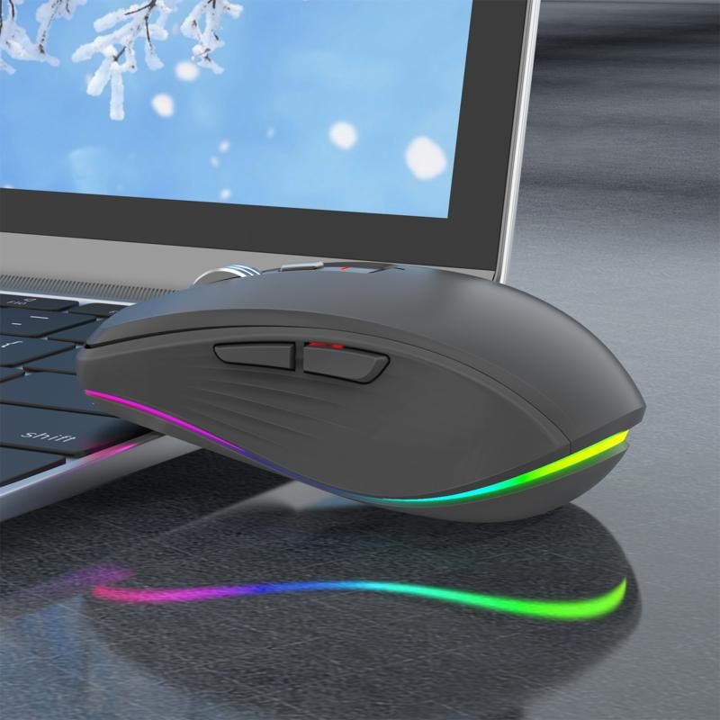 2.4G+BT5.1 Dual-mode Wireless Gaming M,Ergonomic Design 4-gear Adjustable DPI(Black)