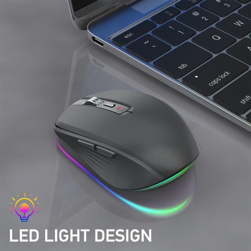 2.4G+BT5.1 Dual-mode Wireless Gaming M,Ergonomic Design 4-gear Adjustable DPI(Black)