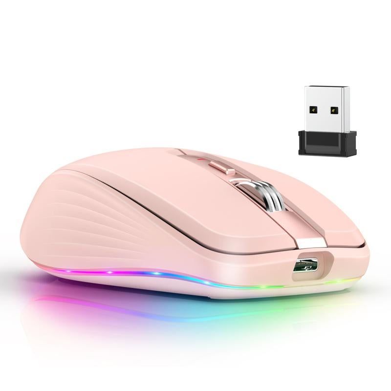 2.4G+BT5.1 Dual-mode Wireless Gaming M,Ergonomic Design 4-gear Adjustable DPI(Black)