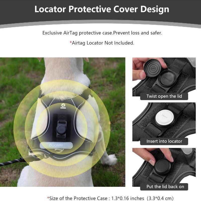 Dog Chest Harness, Adjustable Breathable Reflective Soft Vest Anti-Pull Night Strap - L