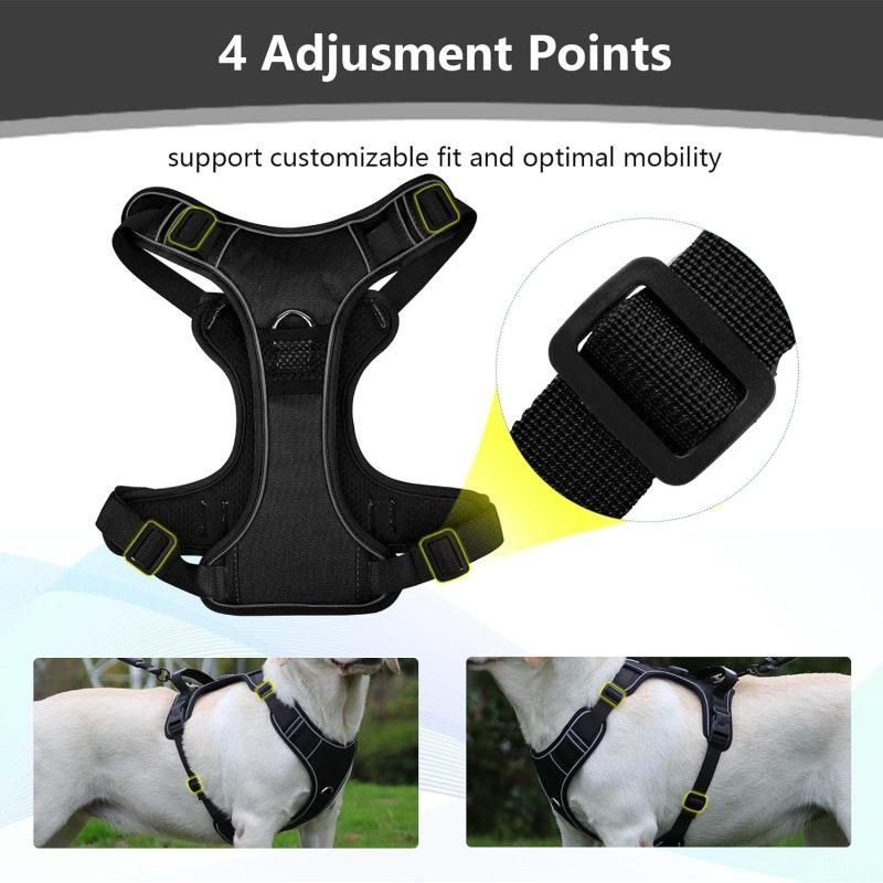 Dog Chest Harness, Adjustable Breathable Reflective Soft Vest Anti-Pull Night Strap - L
