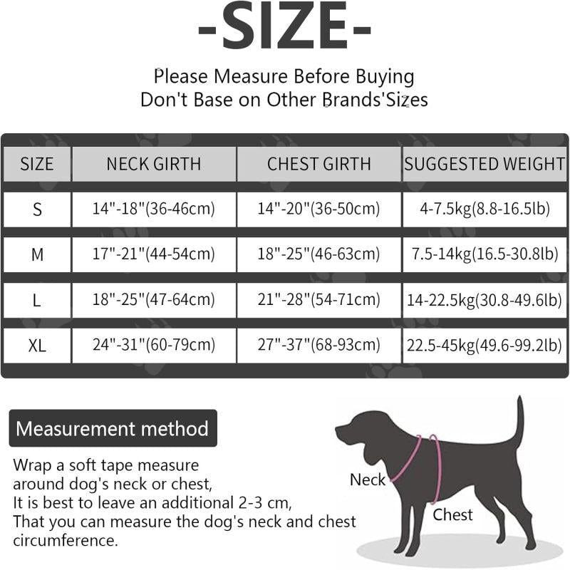 Dog Chest Harness, Adjustable Breathable Reflective Soft Vest Anti-Pull Night Strap - XL