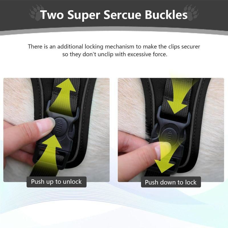 Dog Chest Harness, Adjustable Breathable Reflective Soft Vest Anti-Pull Night Strap - XL