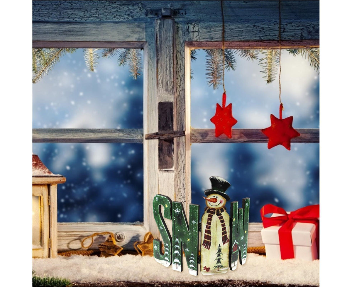 Foldable Eye-catching Christmas Ornament Wood Creative Cute Xmas Ornament for Decoration-Green