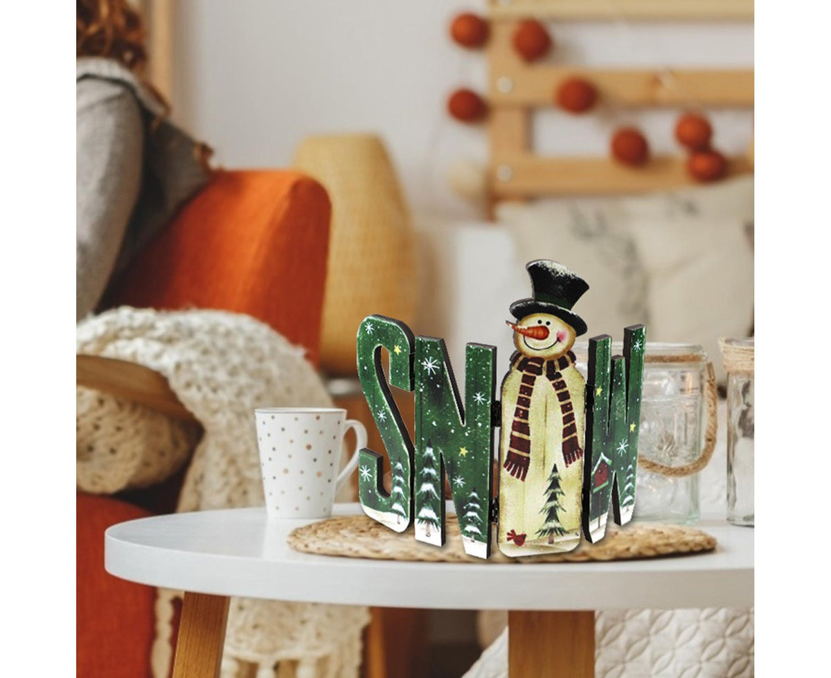 Foldable Eye-catching Christmas Ornament Wood Creative Cute Xmas Ornament for Decoration-Green