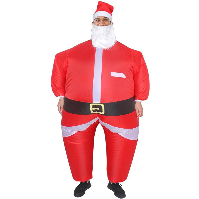 Santa Claus Cartoon Costumes Air Model Inflatable Costume Funny Dress Up Props Christmas Party Clothes Adult One Size