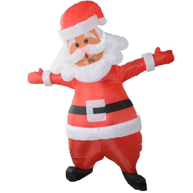 Santa Claus Cartoon Costumes Air Model Inflatable Costume Funny Dress Up Props Christmas Party Clothes Adult One Size