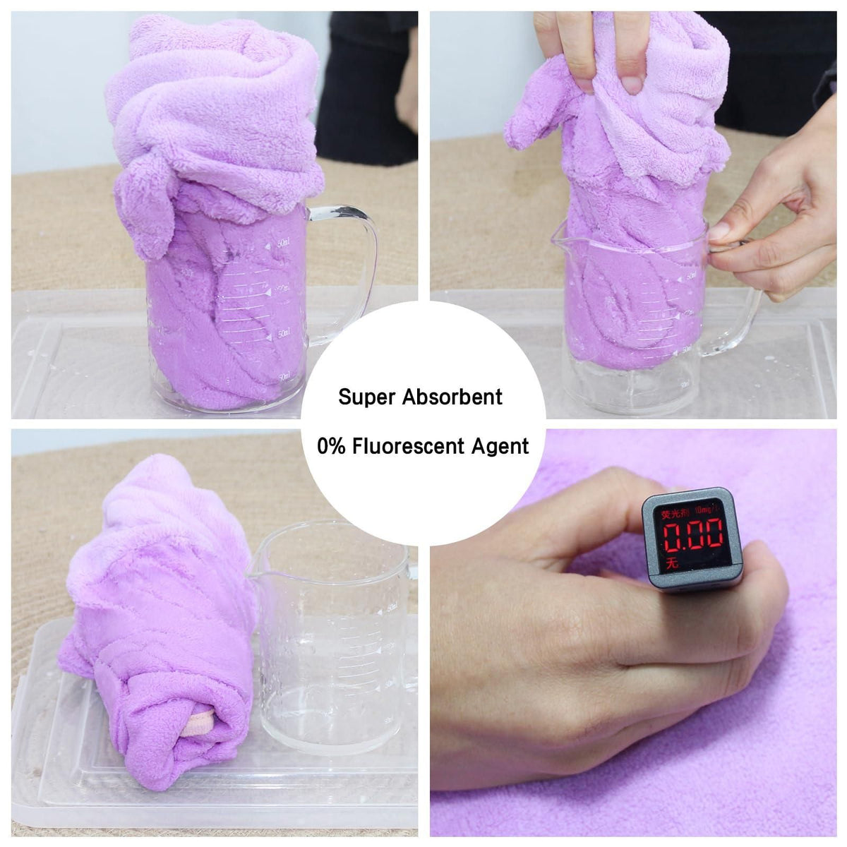 Pet Bathrobe Hooded Quick Dry Purple - L
