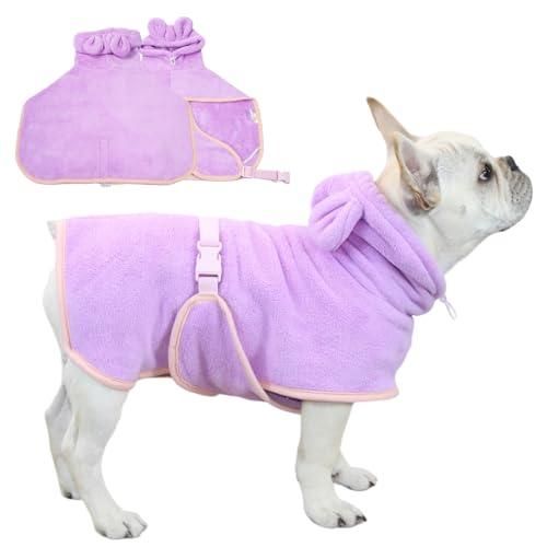 Pet Bathrobe Hooded Quick Dry Pink - M