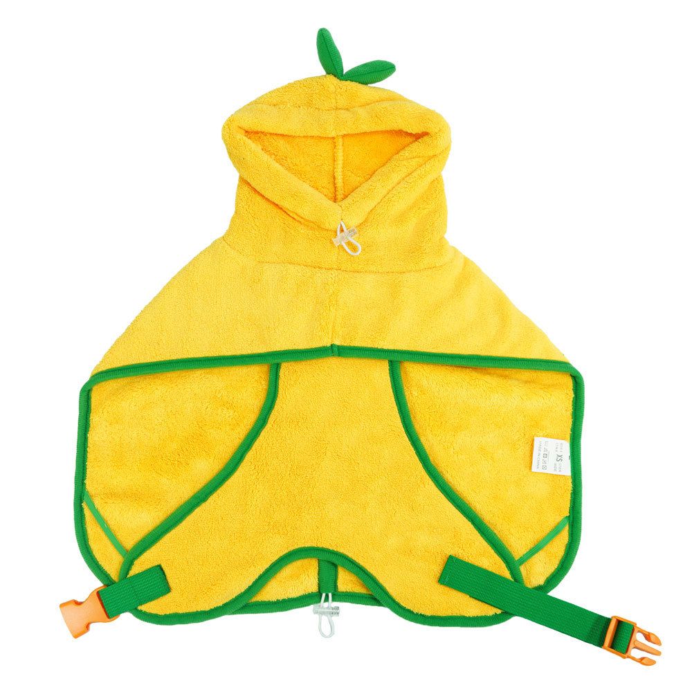 Pet Bathrobe Hooded Quick Dry Yellow - XL