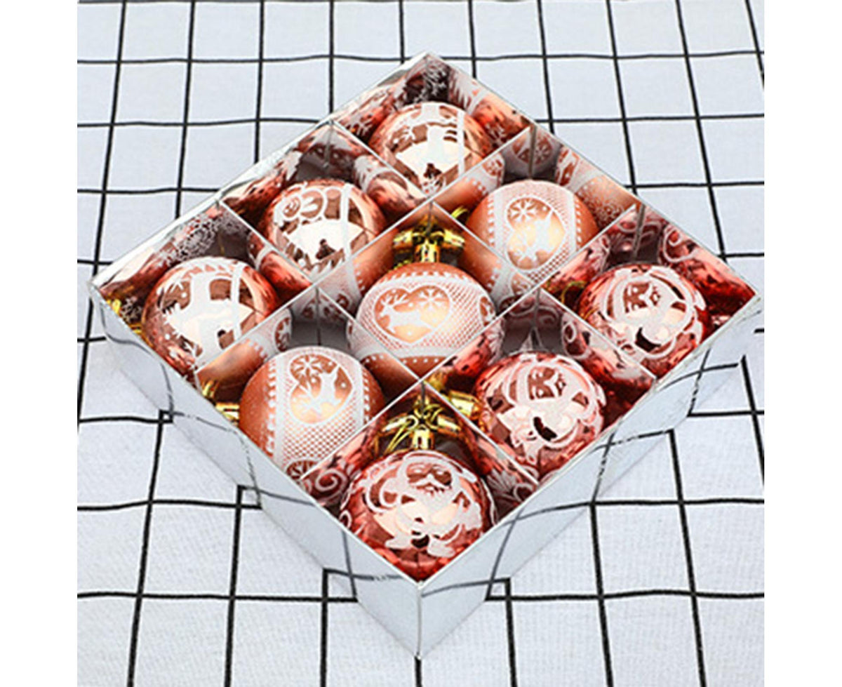 Xmas Ball Pendant Painted Balls-Rose Gold