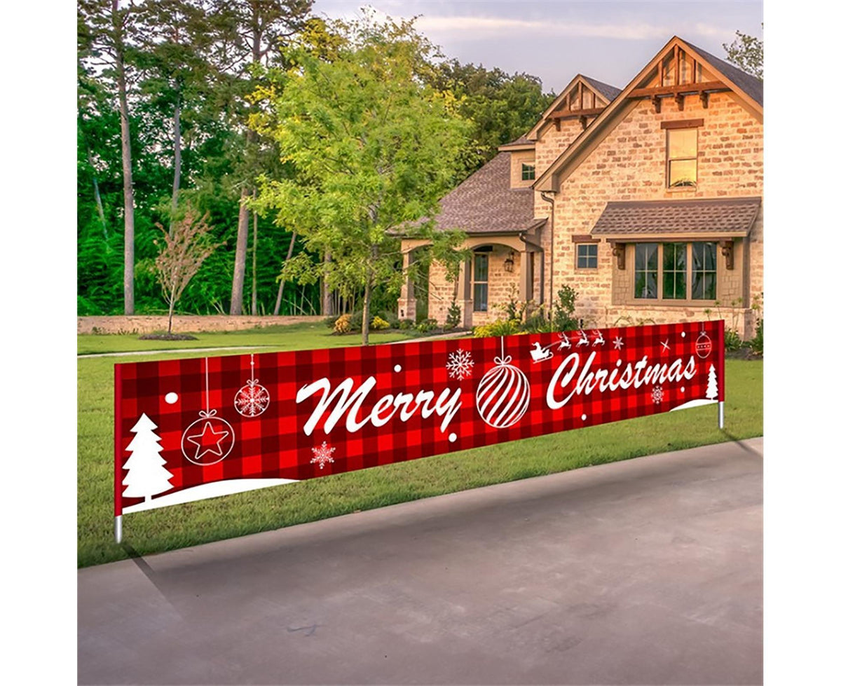 Christmas Santa Claus Letter Porch Door Background Hanging Banner Party Decor-A