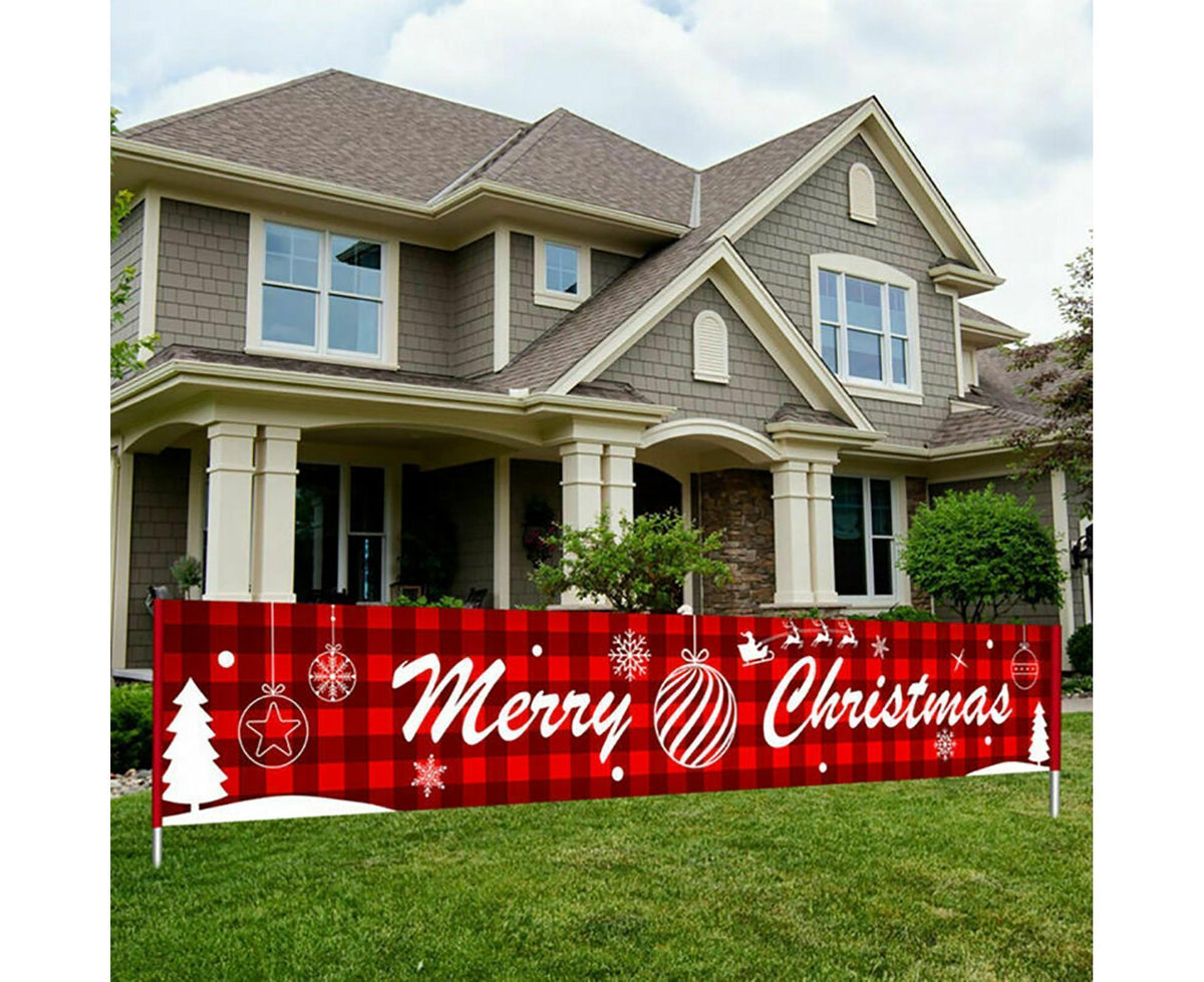 Christmas Santa Claus Letter Porch Door Background Hanging Banner Party Decor-A