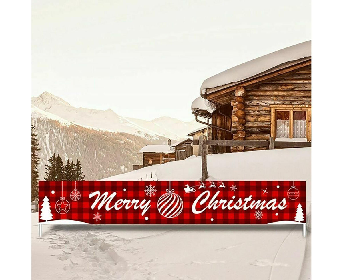 Christmas Santa Claus Letter Porch Door Background Hanging Banner Party Decor-A
