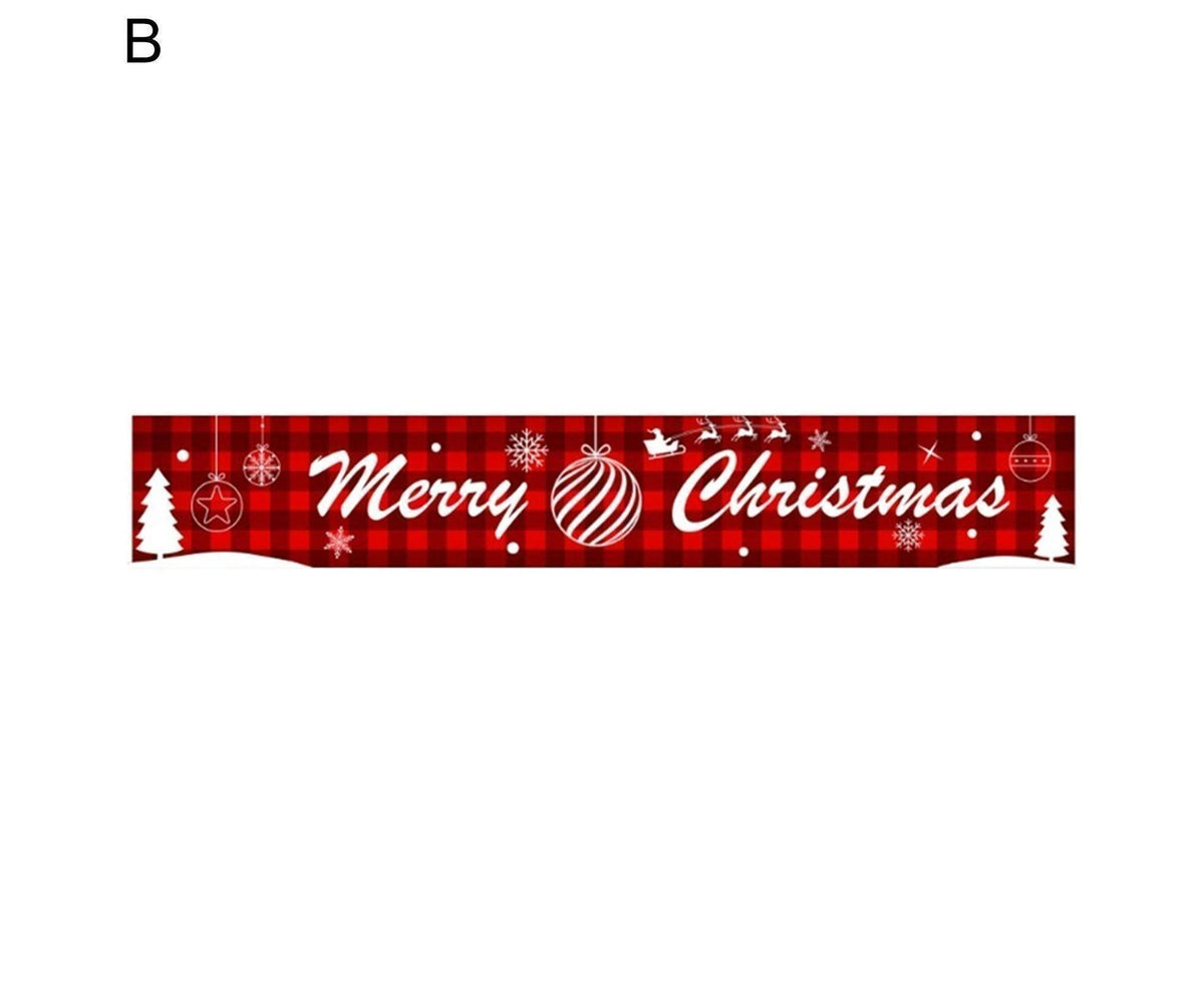 Christmas Santa Claus Letter Porch Door Background Hanging Banner Party Decor-A