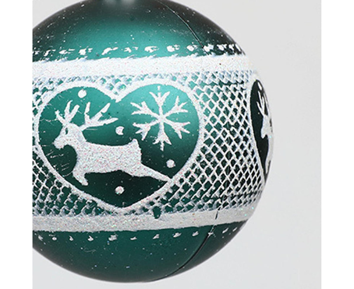 Xmas Ball Pendant Painted Balls-Green