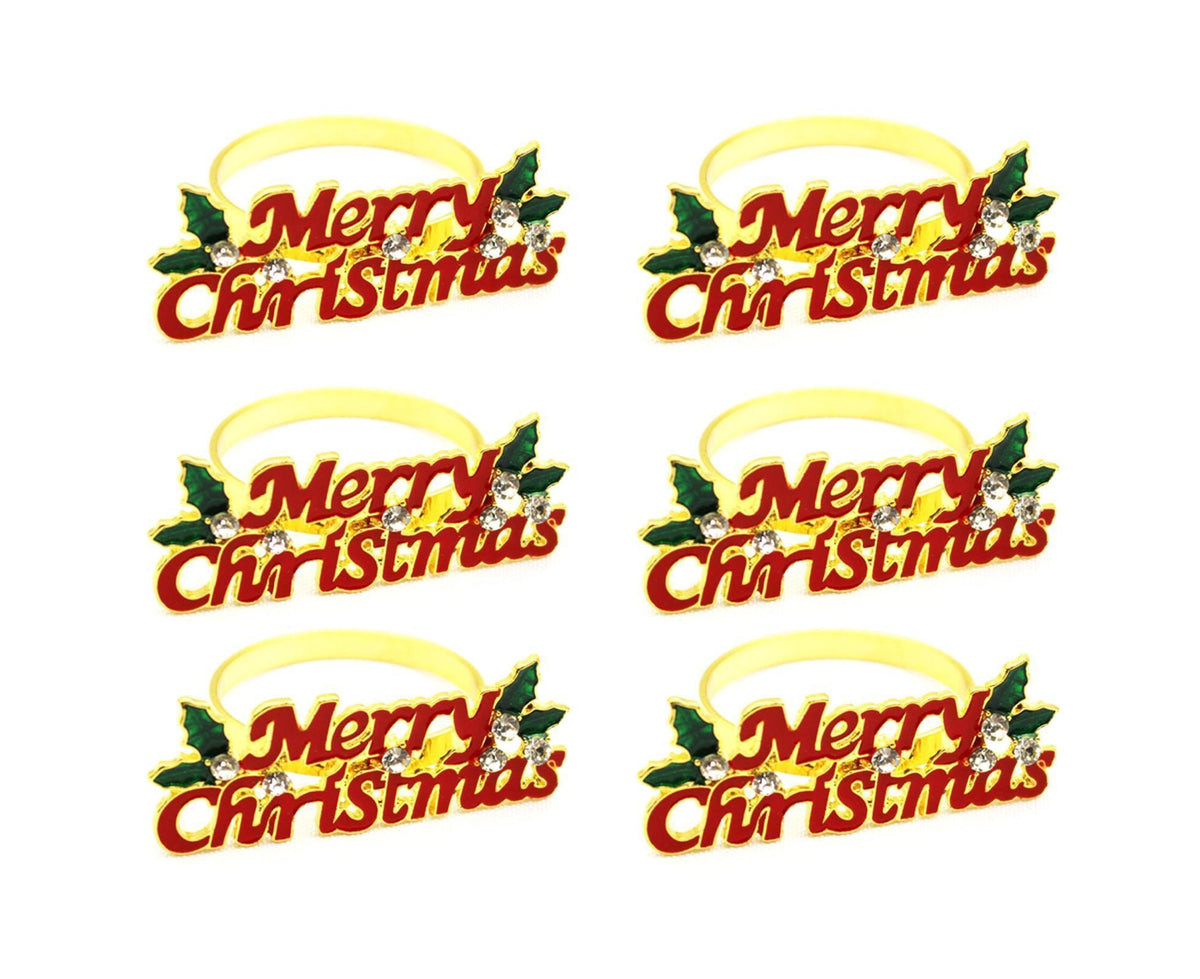 6Pcs Deer Shape Napkin Ring Christmas Style - Imitation Gold