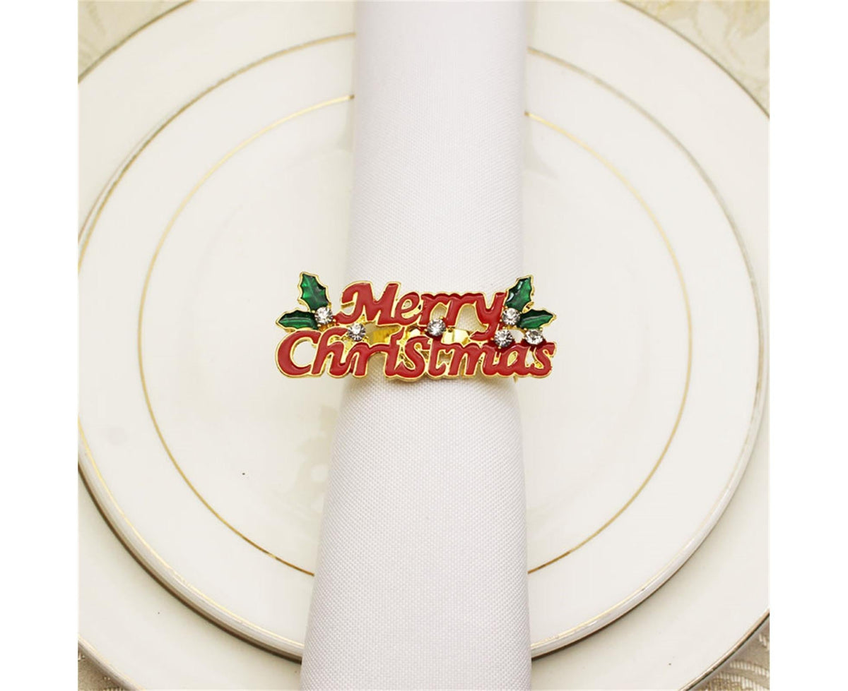 6Pcs Deer Shape Napkin Ring Christmas Style - Imitation Gold