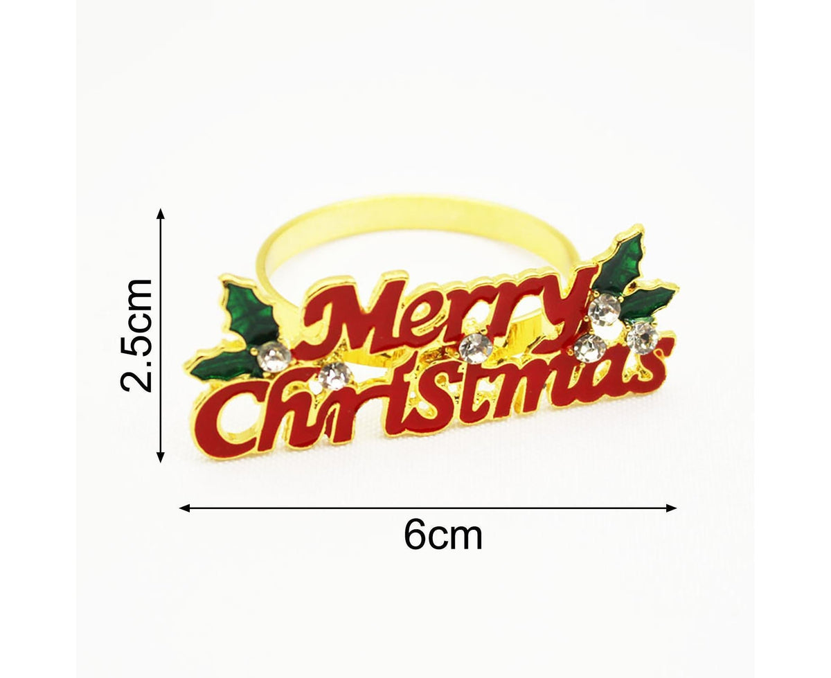 6Pcs Deer Shape Napkin Ring Christmas Style - Imitation Gold