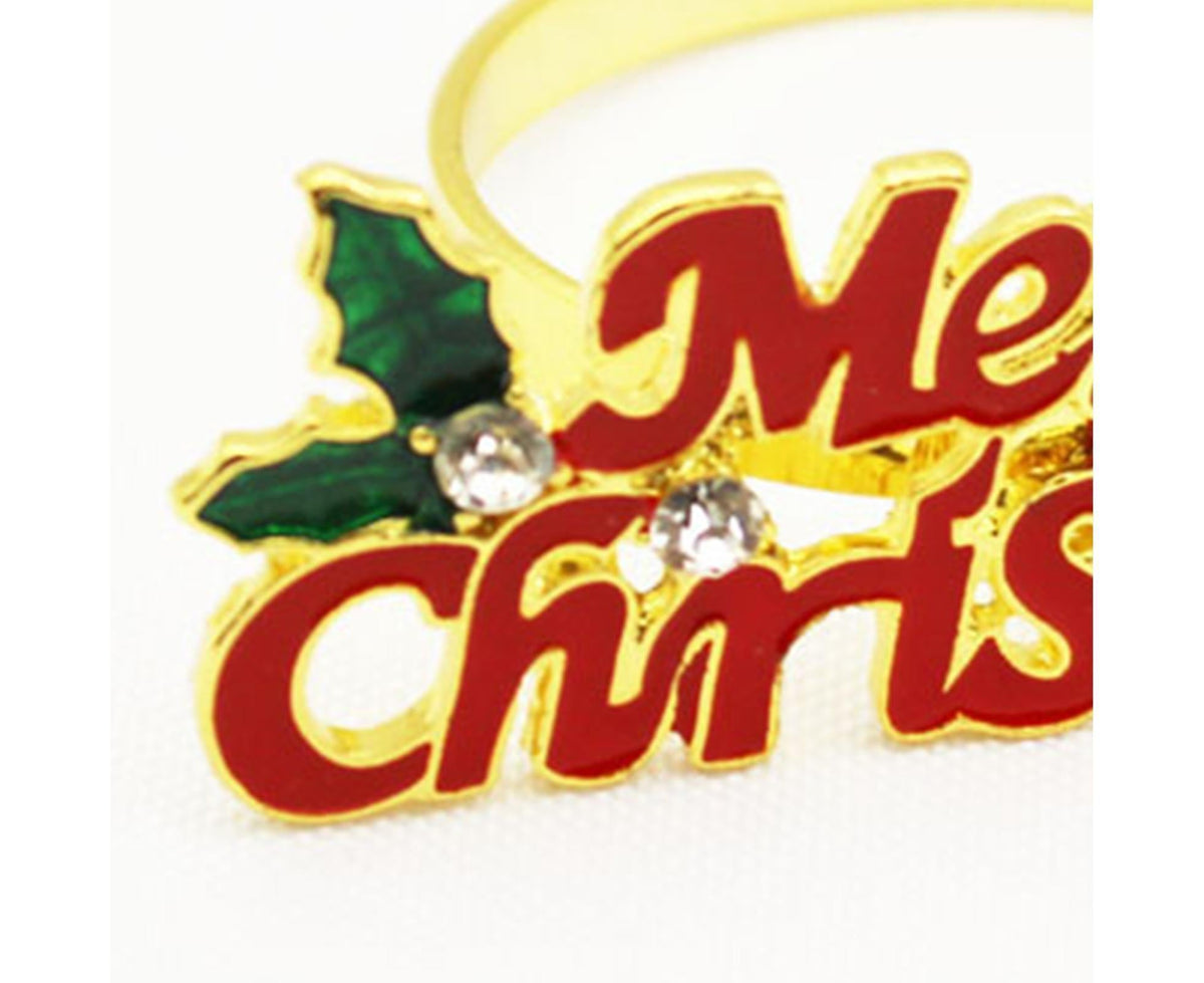 6Pcs Deer Shape Napkin Ring Christmas Style - Imitation Gold