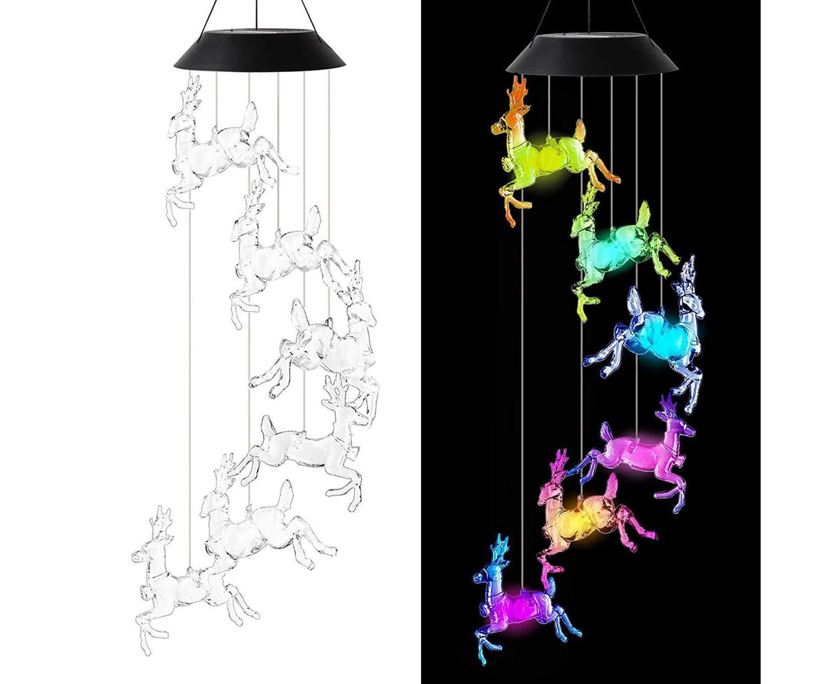 Solar Halloween Wind Chime Light - Elk
