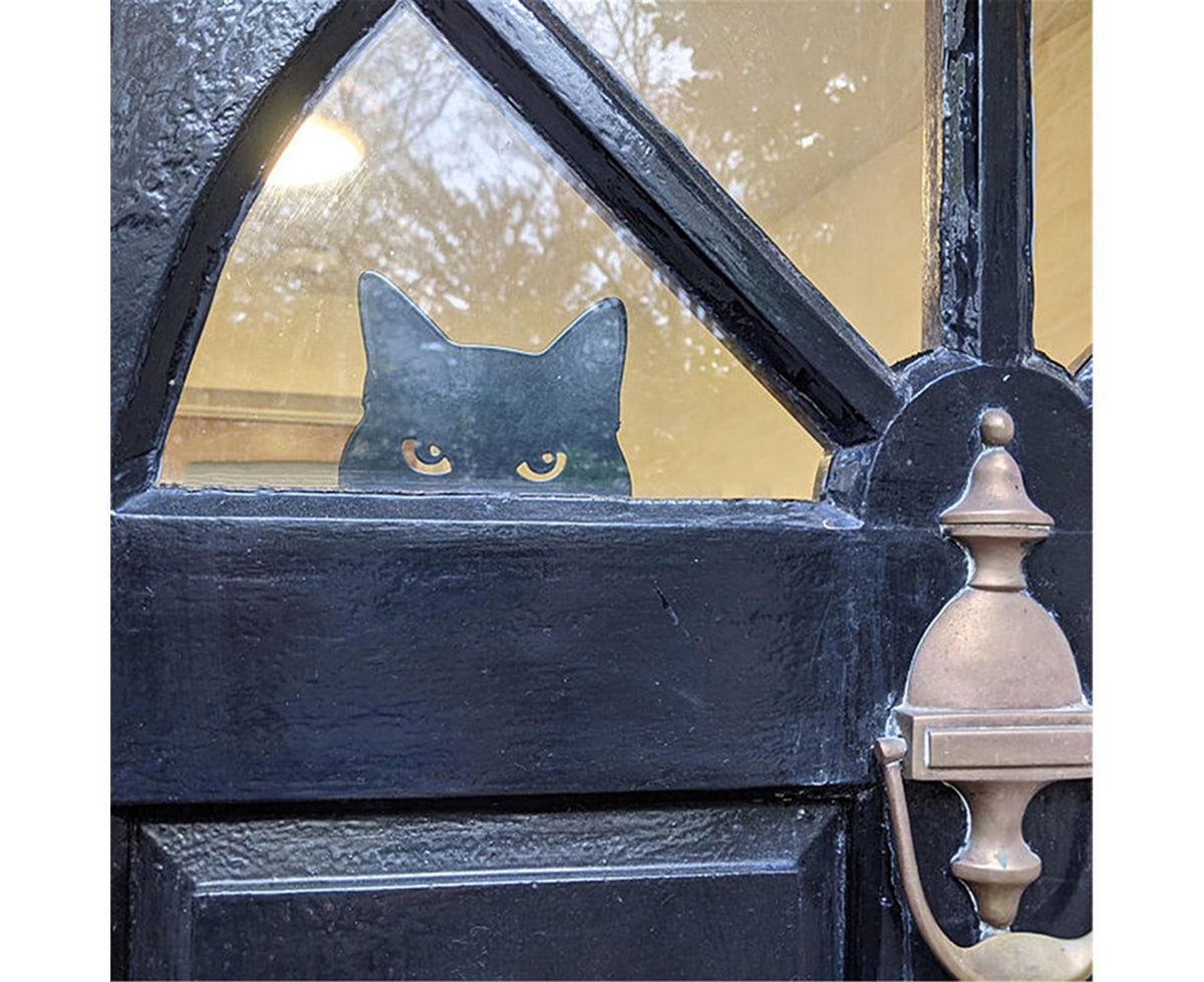 1 Set Garden Stake Peeping Cat Insert - A