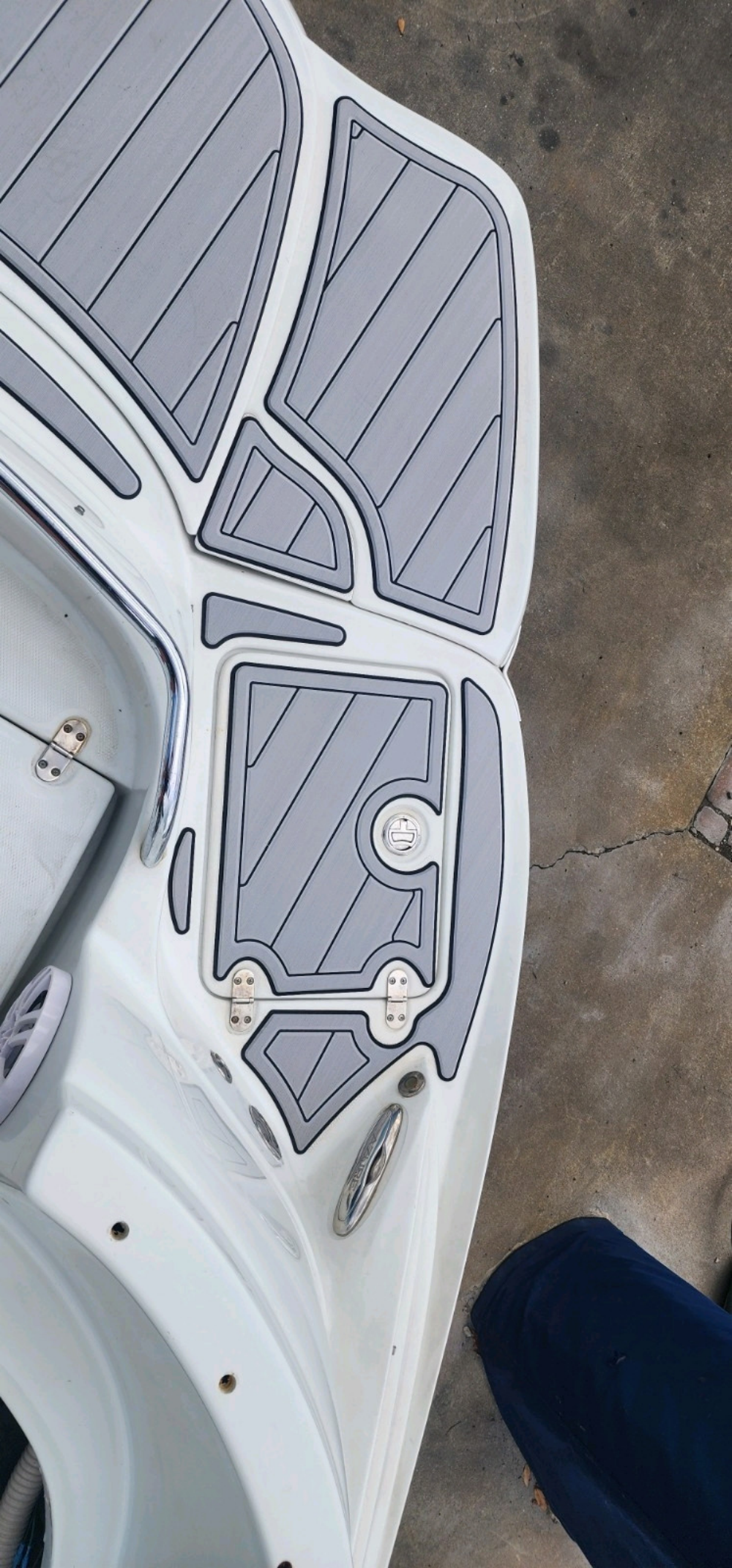 2008 Azure 298 Swim Platform Cockpit Pad Boat EVA Foam Faux Teak Deck Floor Mat SeaDek MarineMat Gatorstep Style Self Adhesive
