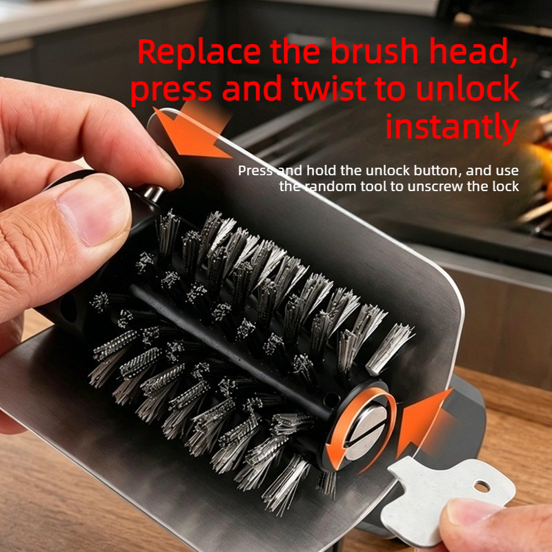 Rechargeable Electric Grill Brush, Stainless Steel Wire Roller BBQ Cleaner Tool Kit for Outdoor
