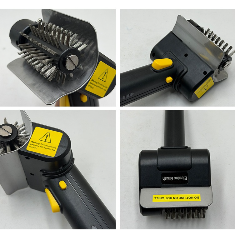 Rechargeable Electric Grill Brush, Stainless Steel Wire Roller BBQ Cleaner Tool Kit for Outdoor