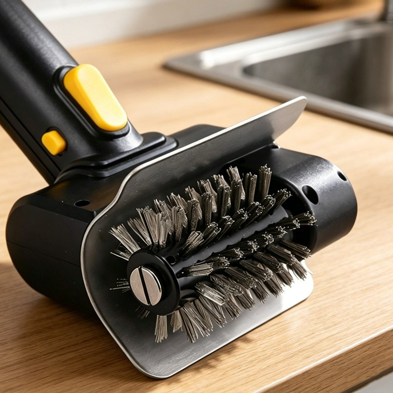 Rechargeable Electric Grill Brush, Stainless Steel Wire Roller BBQ Cleaner Tool Kit for Outdoor