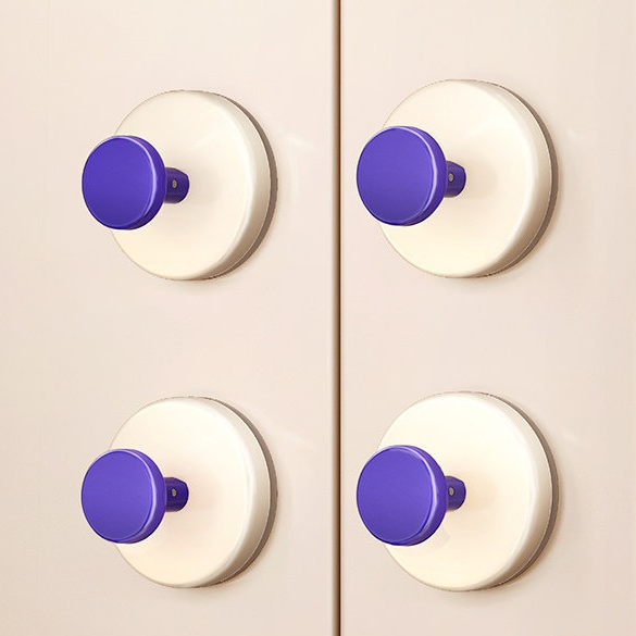 4-Pack - No-Drill Suction Cup Door Handle, Reusable Pull Knob for Wardrobes, Refrigerators, and Glass Sliding Doors - Blue