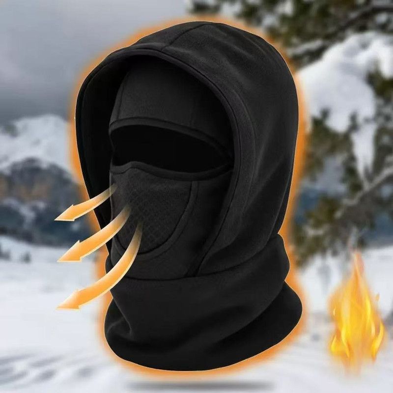 Fleece-Lined Thermal Balaclava, Windproof Face & Neck Cover Hat for Skiing, Cycling, and Outdoor Sports—Blue