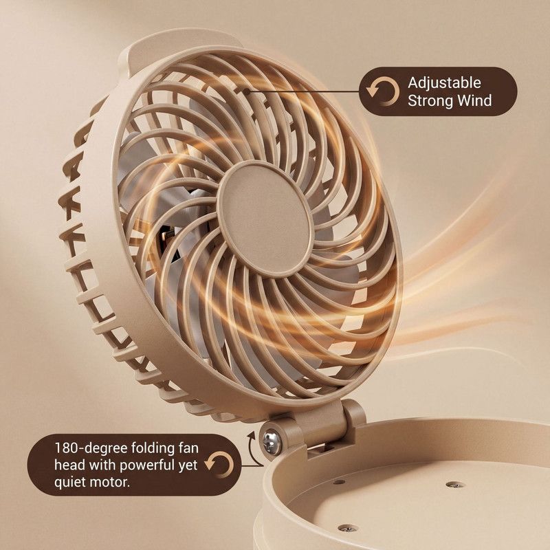 2-in-1 Foldable Camping Fan Lantern, Portable Hanging Tent Light for Outdoor