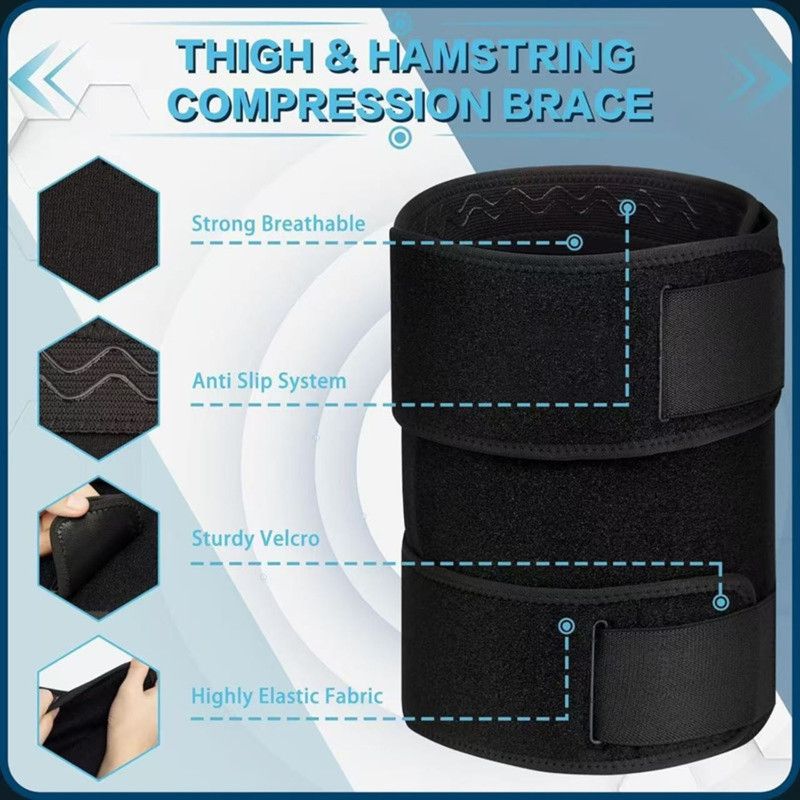 Adjustable Hamstring Support Wrap for Running and Fitness, Single Pack Fits Left & Right Leg, 1-Pack