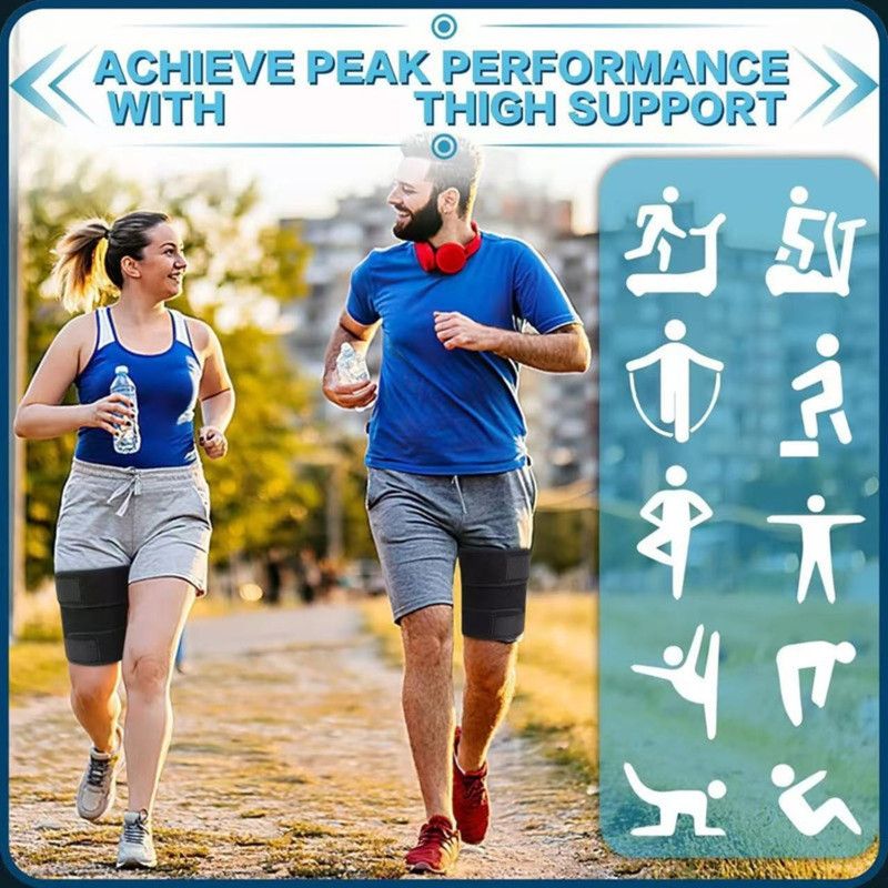 Adjustable Hamstring Support Wrap for Running and Fitness, Single Pack Fits Left & Right Leg, 1-Pack