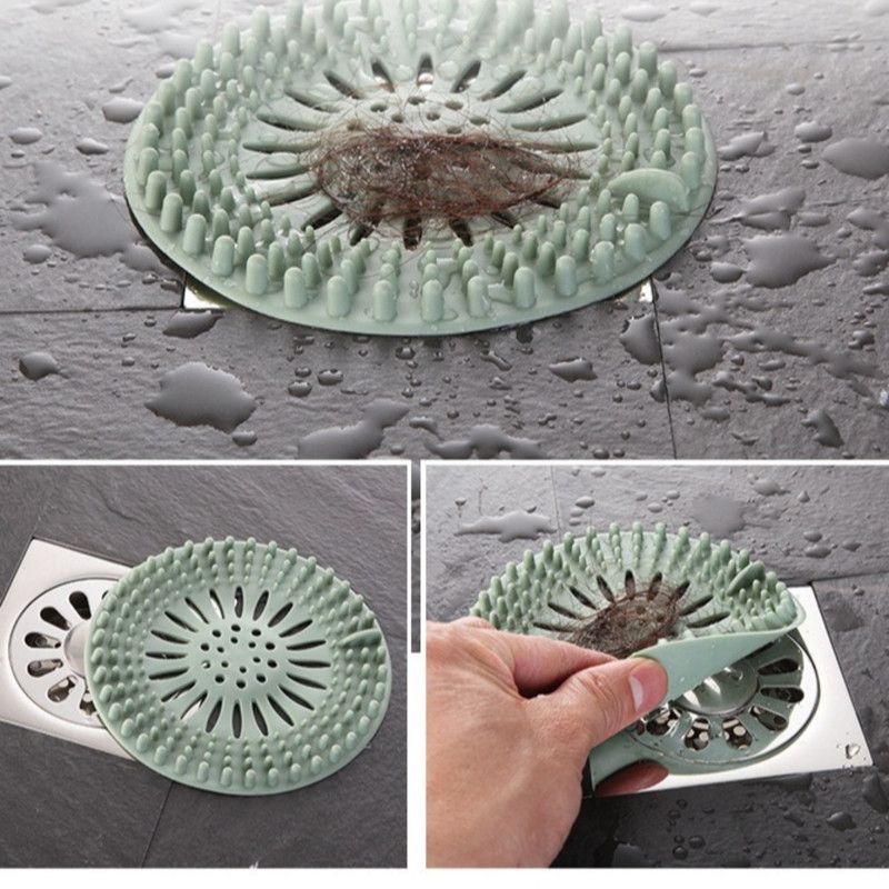 Silicone Anti-clog Filter Cover, Bathroom Drain Hair Catcher, Kitchen Sink Drain Strainer—Blue