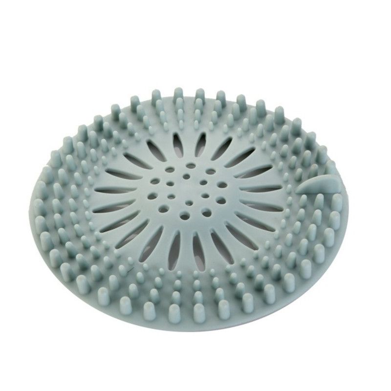 Silicone Anti-clog Filter Cover, Bathroom Drain Hair Catcher, Kitchen Sink Drain Strainer—Light blue