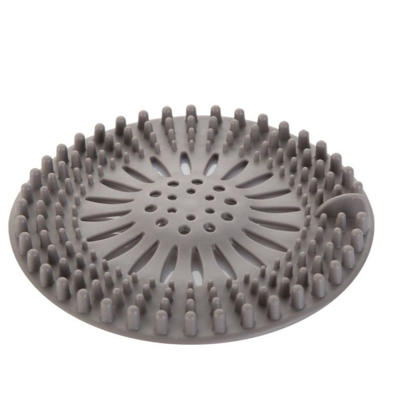 Silicone Anti-clog Filter Cover, Bathroom Drain Hair Catcher, Kitchen Sink Drain Strainer—Gray