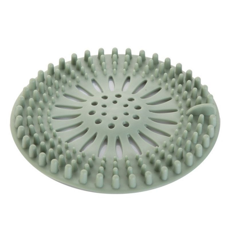 Silicone Anti-clog Filter Cover, Bathroom Drain Hair Catcher, Kitchen Sink Drain Strainer—Green