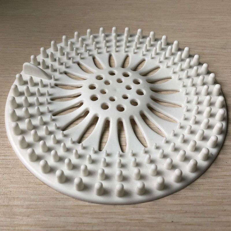 Silicone Anti-clog Filter Cover, Bathroom Drain Hair Catcher, Kitchen Sink Drain Strainer—White