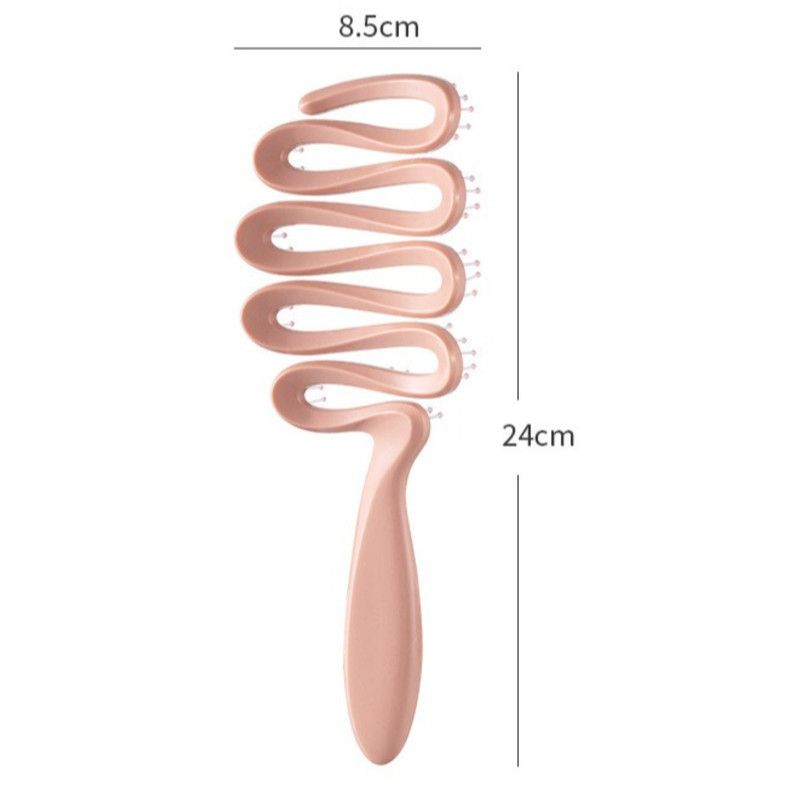 Ribbon Large Curved Hair Comb, Long & Curly Hair Styling Comb for Women—White