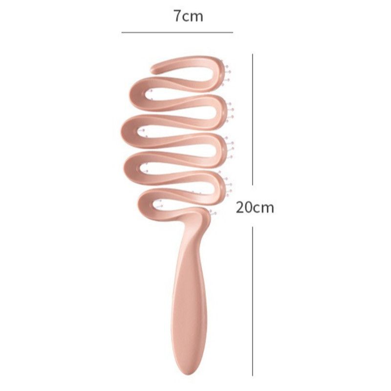 Ribbon Small Curved Hair Comb, Styling Comb for Long & Curly Hair for Women—Green
