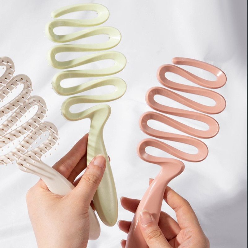 Ribbon Small Curved Hair Comb, Styling Comb for Long & Curly Hair for Women—White