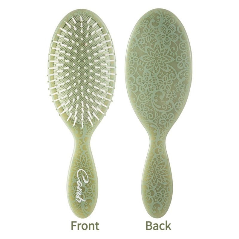 Vintage Totem Printed Air Cushion Comb, Highly Stylish Home Hair Brush—Green