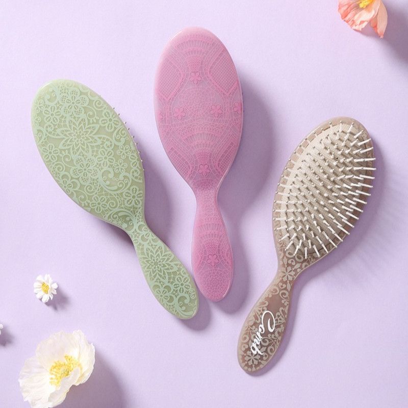 Vintage Totem Printed Air Cushion Comb, Highly Stylish Home Hair Brush—Green